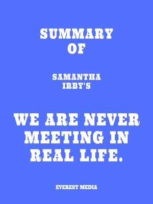 cover image of Summary of Samantha Irby's We Are Never Meeting in Real Life.